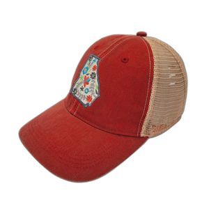 Georgia Floral Pattern Logo Baseball Cap Hat Orange OS